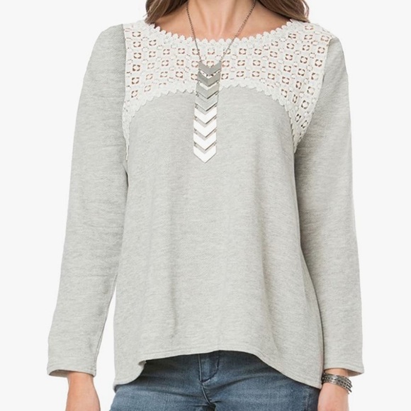 O’NEILL Partington Pullover Fleece Long Sleeve Crochet Sweatshirt Top Size XS - Picture 7 of 7